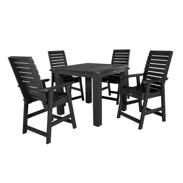 Highwood Usa Weatherly 5pc Square Counter Height Outdoor Furniture Dining Set AD-CNW44-BKE - main